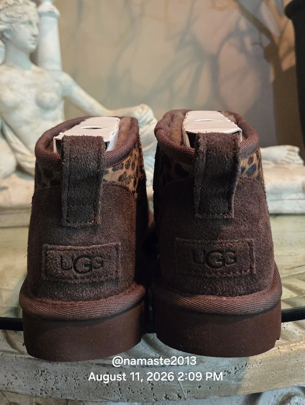Ugg Classic Ultra Mini Caspian Boot Leopard Print Calf Hair Designer #805